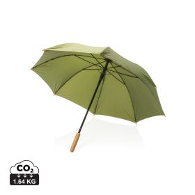 23" Impact AWARE™ RPET 190T auto open bamboo umbrella Green