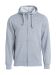 Basic Hoody Full Zip Grey Melange