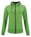 Classic Hoody Full Zip Women Green Melange