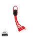 4-in-1 cable with carabiner clip red