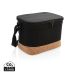 Two tone cooler bag with cork detail black