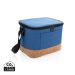 Two tone cooler bag with cork detail blue