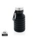 Leakproof collapsible silicone bottle with lid black