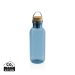 RCS RPET bottle with bamboo lid and handle blue