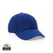 Impact 6 panel 280gr Recycled cotton cap with AWARE™ tracer blue