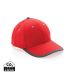 Impact AWARE™ Brushed rcotton 6 panel contrast cap 280gr red
