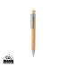 Bamboo pen with wheatstraw clip blue
