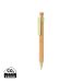 Bamboo pen with wheatstraw clip green