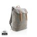 Canvas laptop backpack PVC free grey