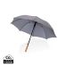 23" Impact AWARE™ RPET 190T auto open bamboo umbrella anthracite