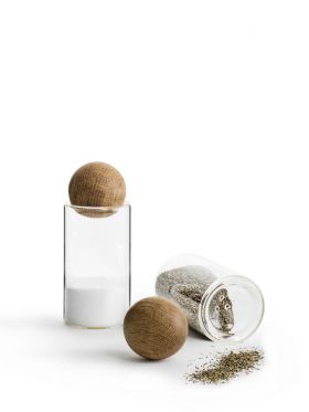 Nature salt- and pepper set with oak stoppers, 2-pcs