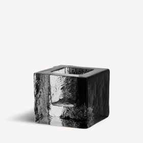 Brick votive candle holder black 75mm