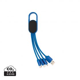 4-in-1 cable with carabiner clip Blue