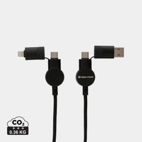 Oakland RCS recycled plastic 6-in-1 fast charging 45W cable Black