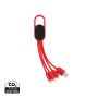 4-in-1 cable with carabiner clip Red