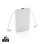 5.000 mAh Pocket Powerbank with integrated cables White